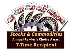 Stocks & CommoditiesAnnual Reader’s Choice Award 7-Time Recipient